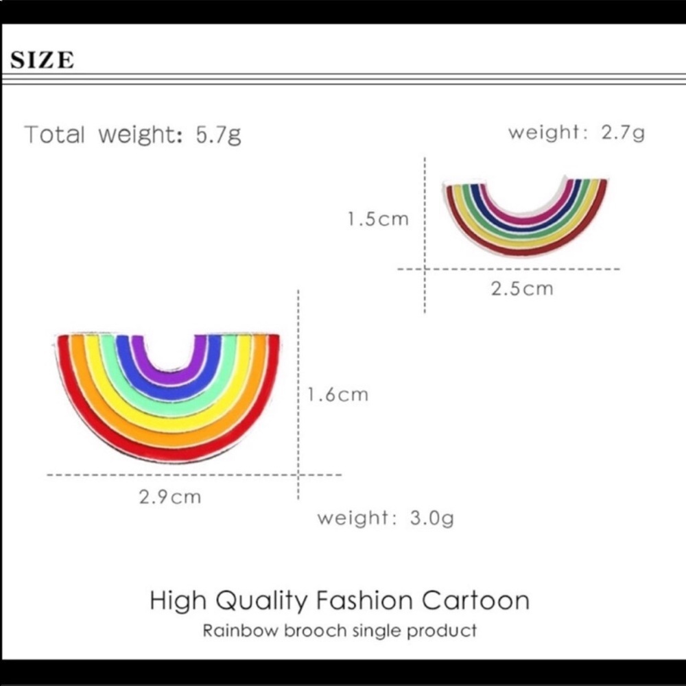 SET OF 2 RAINBOW ENAMEL PIN SET - Picture 4 of 4